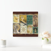 Art Nouveau Ladys Quadratische Wanduhr (Zuhause)