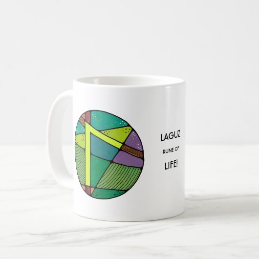 Art Nouveau Laguz Rune Tasse - LIFE! (Vorderseite Links)