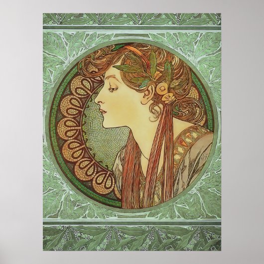 Art Nouveau Laurel von Alphonse Mucha Poster (Vorne)