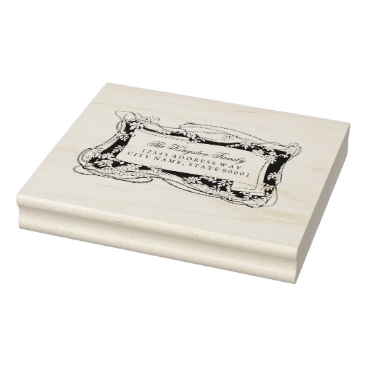 Art Nouveau Leafina Vines Adressetikett Gummistempel (Stempel)