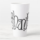 Art Nouveau Lefthanded Typografie Latte Tasse (Vorderseite)