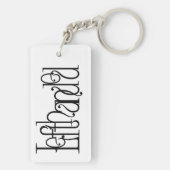 Art Nouveau Lefthanded Typografy Design Schlüssela Schlüsselanhänger (Rückseite)