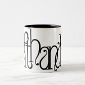 Art Nouveau Lefthanded Typografy Design Two-Tone Zweifarbige Tasse (Mittel)