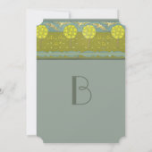 Art Nouveau Lemon Tree Vintag Bird Wedding Einladung (Rückseite)