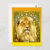 Art Nouveau Leo Postkarte (Vorne/Hinten)