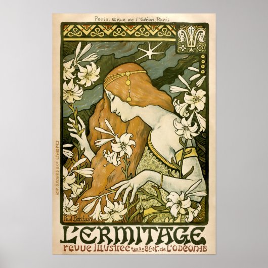 Art Nouveau L'Ermitage Cover von Paul Berthon Poster (Vorne)
