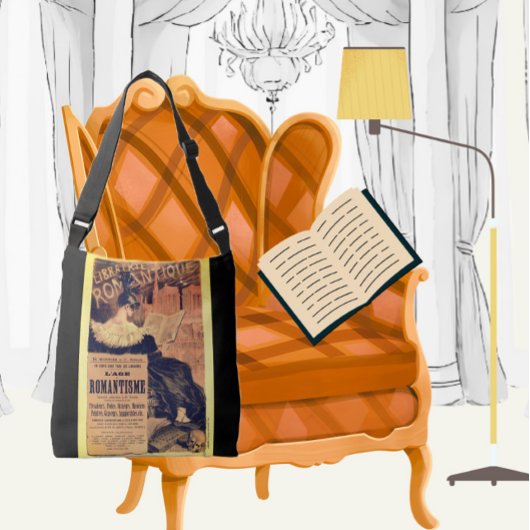 Art nouveau librairie romantique eugene grasset tragetaschen mit langen trägern