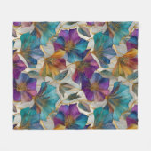 Art Nouveau lila clematis Fleecedecke (Vorderseite (Horizontal))
