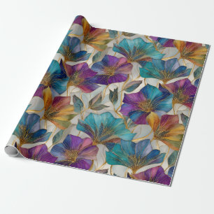 Art Nouveau lila clematis Geschenkpapier