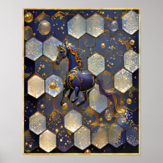 Art Nouveau Lila Gold Fantasy Hordesign Poster