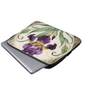 Art Nouveau Lila Iris Laptopschutzhülle (Vorne Knopf)