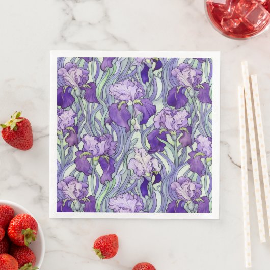 Art Nouveau lila iris Napkins Serviette (Beispiel)