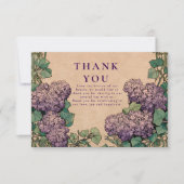 Art Nouveau Lilac Wedding Dankeskarte (Vorderseite)