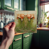 Art Nouveau Lilies Fliese