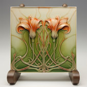 Art Nouveau Lilies Fliese