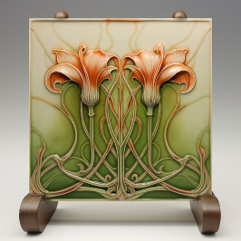 Art Nouveau Lilies Fliese