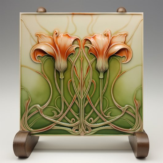 Art Nouveau Lilies Fliese