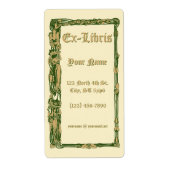 Art Nouveau Lily Border Ex Libris Template (Vorne)