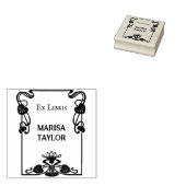 Art nouveau lily frame ex libris gummistempel (Stempel)