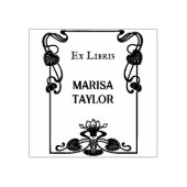 Art nouveau lily frame ex libris gummistempel (Prägung)