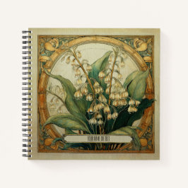 Art Nouveau Lily of the Valley Notizblock