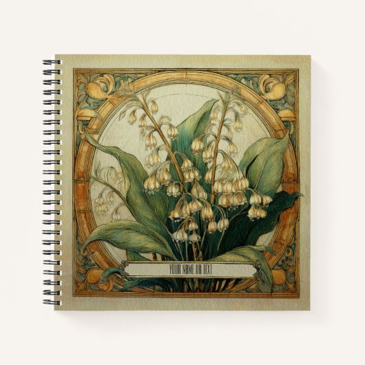 Art Nouveau Lily of the Valley Notizblock (Vorderseite)