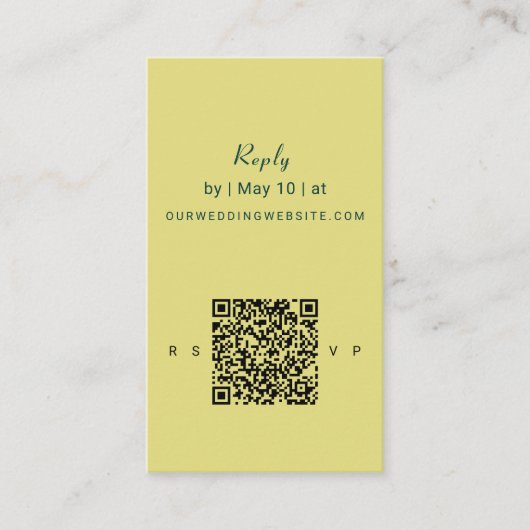 Art Nouveau Lily Wedding | QR Code Reply Begleitkarte (Vorderseite)