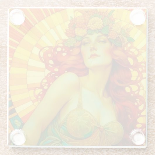 Art Nouveau Litha Glasuntersetzer (Rückseite)