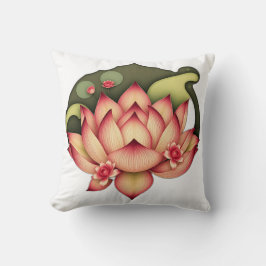 Art Nouveau Lotus mit Water Lilis Kissen