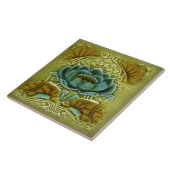 Art Nouveau Lotus Repro Glazed Antique Tile Fliese (Seite)