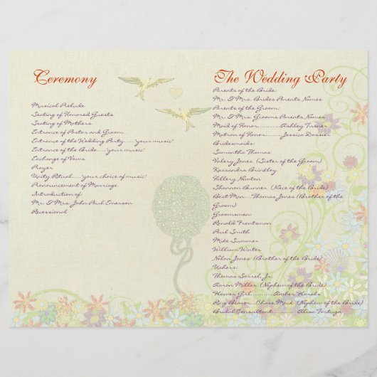 Art Nouveau Love Bird Wedding (Rückseite)