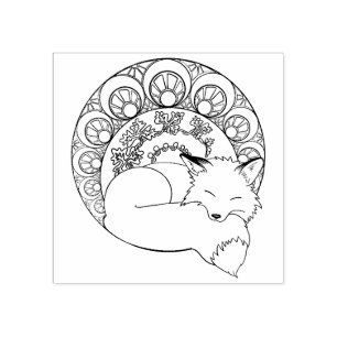 Art Nouveau Mabon Herbst Fox Wood Art Briefmarke Gummistempel