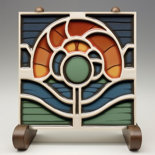 Art Nouveau Mackintosh Rose Ceramic Tile Fliese