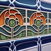 Art Nouveau Mackintosh Rose Ceramic Tile Fliese