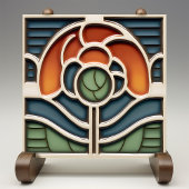 Art Nouveau Mackintosh Rose Ceramic Tile Fliese