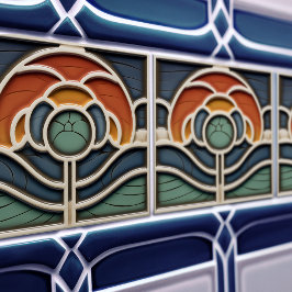 Art Nouveau Mackintosh Rose Ceramic Tile Fliese