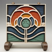 Art Nouveau Mackintosh Rose Ceramic Tile Fliese