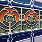 Art Nouveau Mackintosh Rose Ceramic Tile Fliese