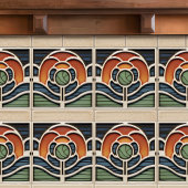 Art Nouveau Mackintosh Rose Ceramic Tile Fliese