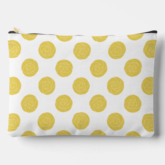 Art Nouveau Mackintosh Rose Retro Blumengelb Zubehörtasche (Vorderseite)