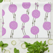 Art Nouveau Mackintosh Rose Stripes Pink Geschirrtuch (Gefaltet)