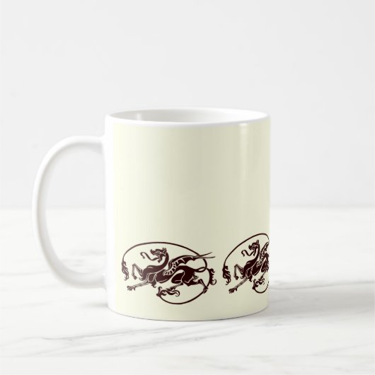 Art Nouveau Magic Dragon Design Kaffeetasse (Links)
