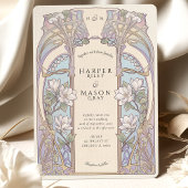 Art Nouveau Magnolia Floral Wedding and Details Einladung