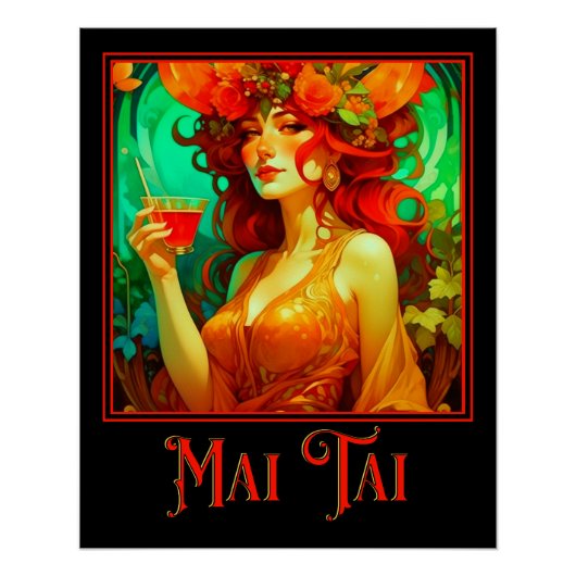Art Nouveau Mai Tai Poster (Vorderseite)