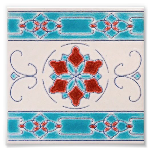 Art Nouveau Majolica Tile Pattern Fotodruck (Vorne)