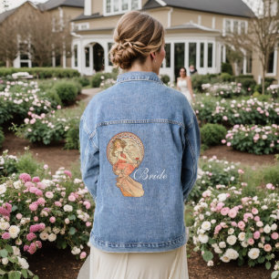 Art Nouveau Malerei Braut Hochzeit Jeansjacke