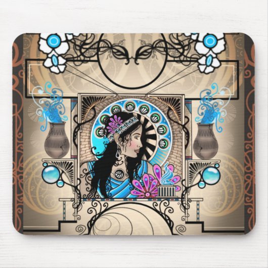 Art Nouveau Malerei Samaritan Frau Mousepad (Vorne)