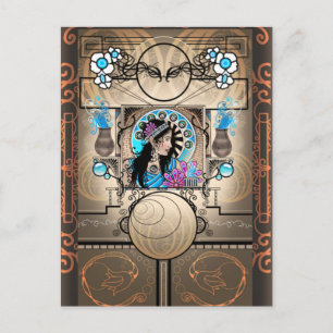 Art Nouveau Malerei Samaritan Frau Postkarte