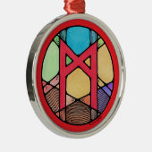 Art Nouveau Mannaz Rune of Humanity Ornament Aus Metall (Rechts)