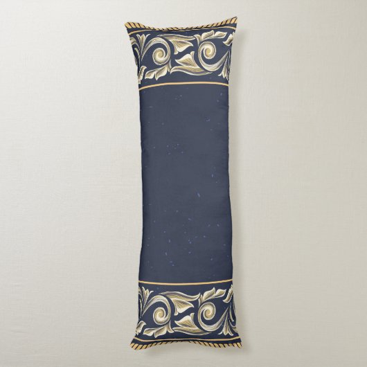 Art Nouveau, marineblau, gold, antique, belle époq Seitenschläferkissen (Rückseite (Vertikal))